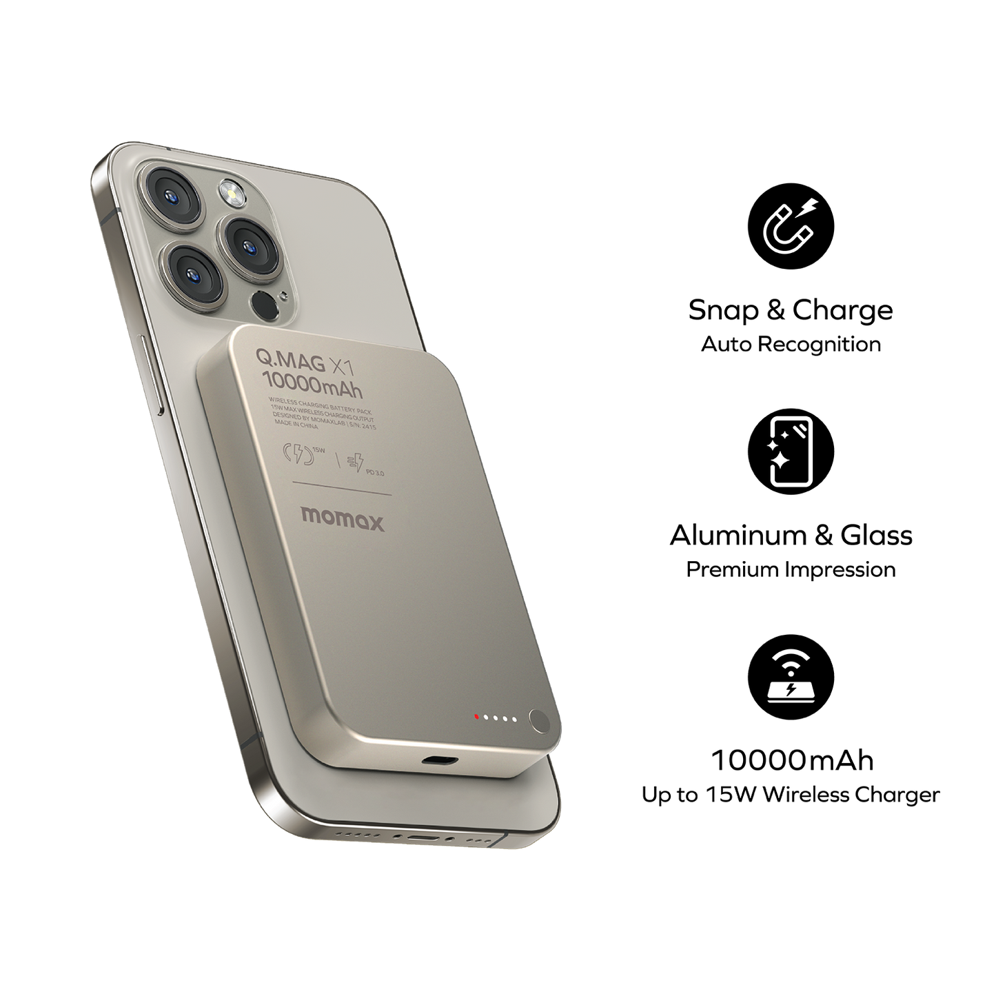 QMag Qi2 Magnetic Wireless Power Bank 10,000mAH IOS/Android