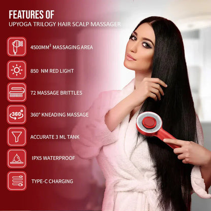 ReviveScalp™ Therapy Comb | 3-in-1 Red Light Hair Oil Infusion Massager