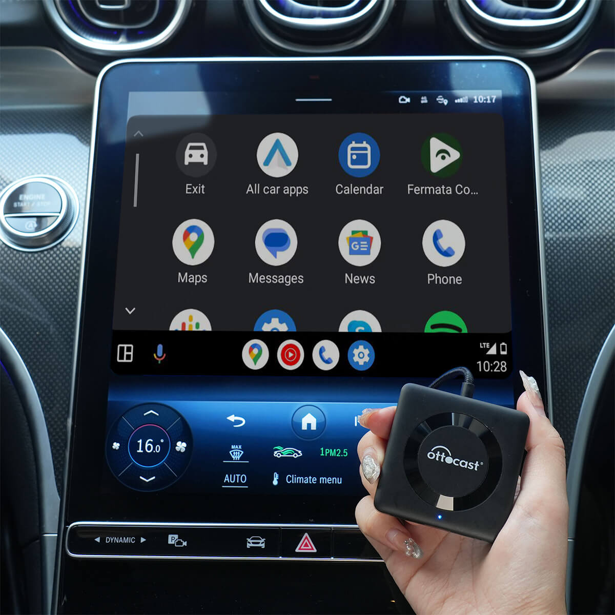 Ottocast Tbox UHD – Wireless Android Auto & CarPlay AI Box with 4K Output