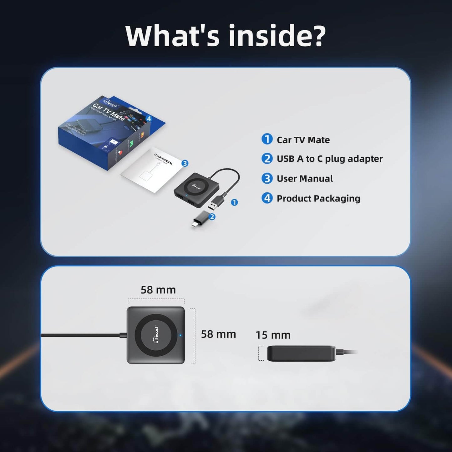 Ottocast Tbox UHD – Wireless Android Auto & CarPlay AI Box with 4K Output
