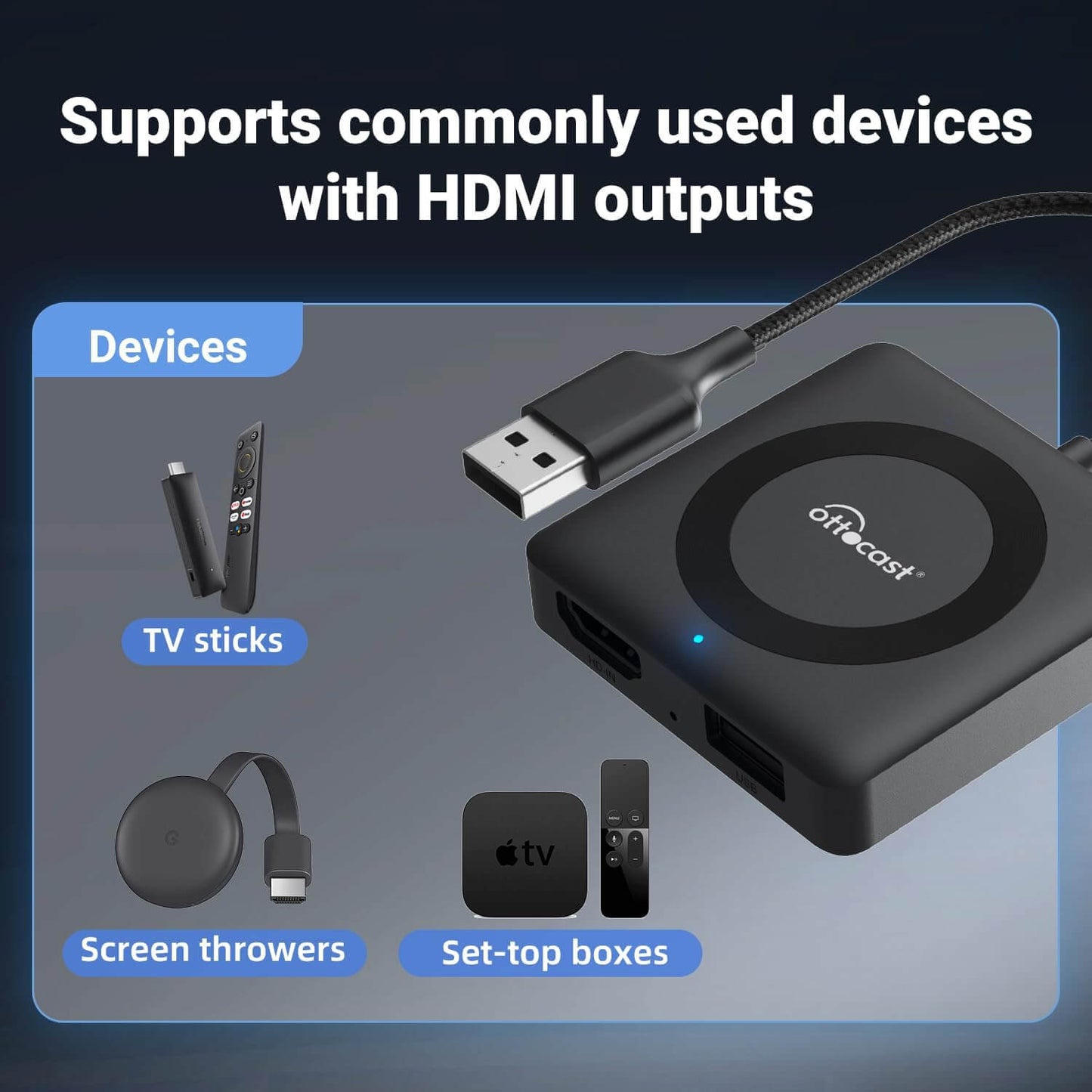 Ottocast Tbox UHD – Wireless Android Auto & CarPlay AI Box with 4K Output