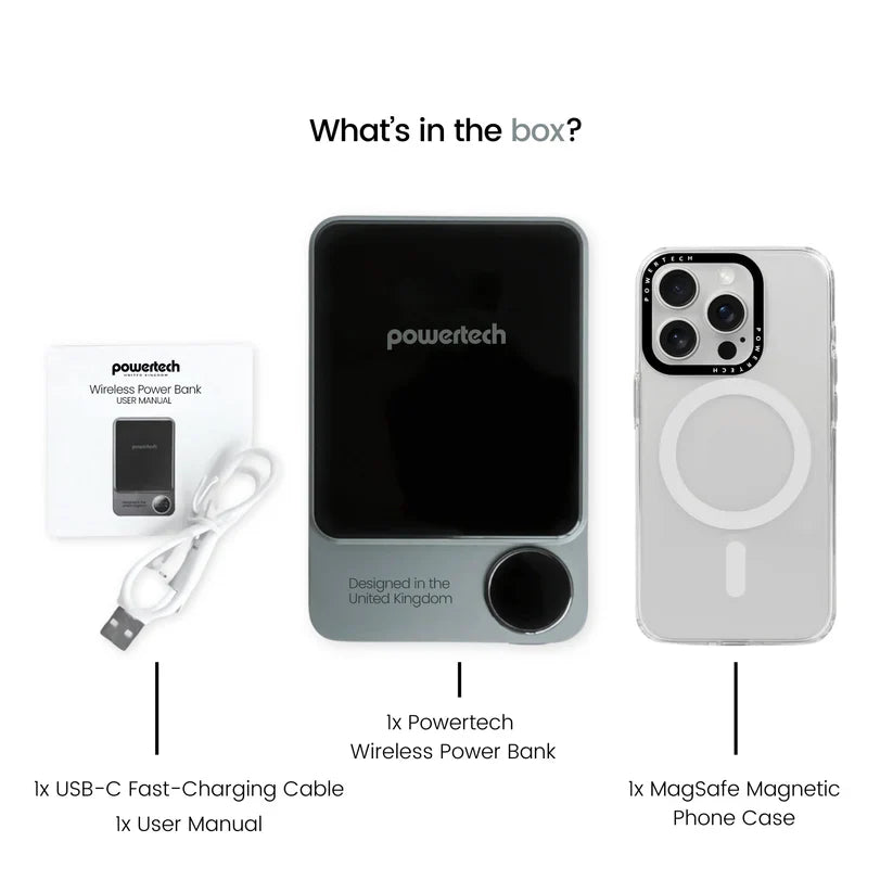 Powertech Qi2 Magnetic Wireless Power Bank with LED Display | IOS/Android