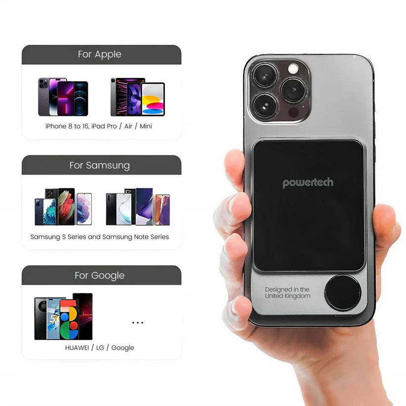 Powertech Qi2 Magnetic Wireless Power Bank with LED Display | IOS/Android